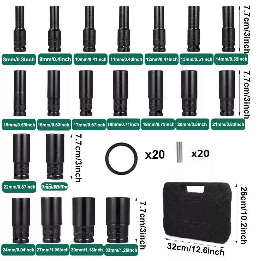 20-Piece Impact Socket Set