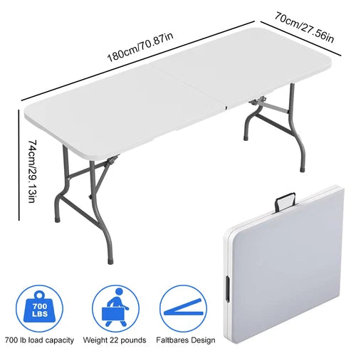 6ft Folding Trestle Table - White 1.8m