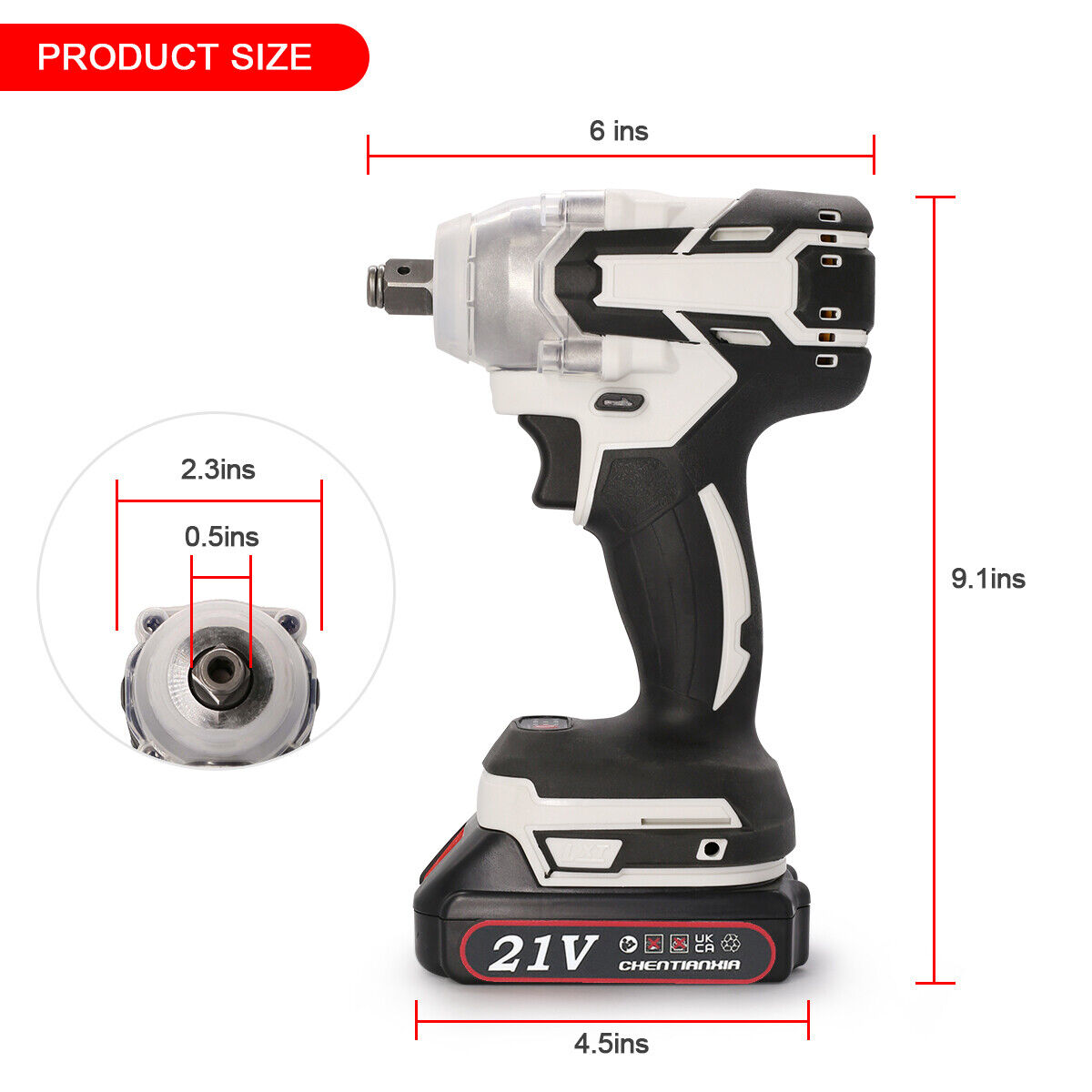 1000Nm 1/2" Cordless Electric Impact Wrench Drill Gun Ratchet Driver + Battery