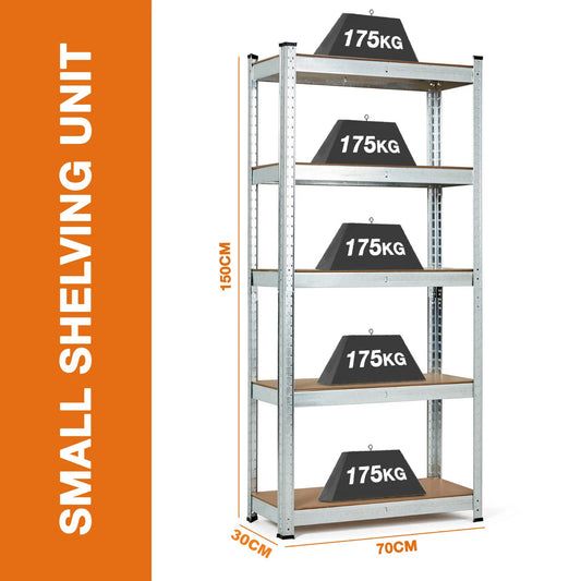 5 Tier Heavy Duty Boltless Garage Shelving Unit - 150cm