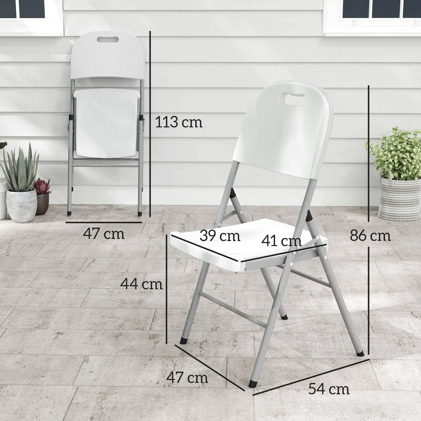 Folding Chair with Steel Frame & HDPE Backrest
